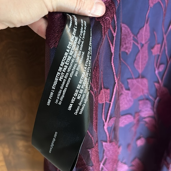 NWT JS Collection women’s embroidered boat-neck mesh dress in beautiful purple - Picture 6 of 8